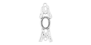 Sterling Silver Findings : Vertical "Mom" Link 32 x 11.5mm