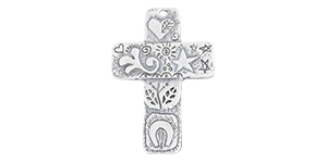 Starman Sterling Silver Religious : Modern Large Cross Pendant - 44 x 30mm