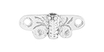 Sterling Silver Findings : Wide Winged Butterfly Bead 8 x 21mm
