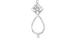 Starman Sterling Silver : Top Flower w/ Open Teardrop Below Pendant