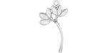 Starman Sterling Silver : Small Two Flowers w/ a Curved Stem Pendant
