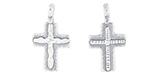 Starman Sterling Silver Religious : Small Cross Pendant - 18 x 10mm