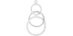 Starman Sterling Silver : 3 Ring Cutout Dangle Pendant