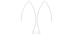 Starman Sterling Silver Essentials : Upside Down V Curved Earwire with Dangle Loop (Pair)