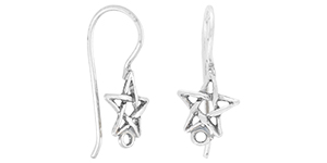 Starman Sterling Silver : Open Star Earwire 20 x 10mm