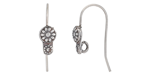 Starman Sterling Silver : Earwire - Double Flower 25.5 x 13.5mm