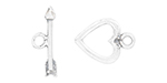 Starman Sterling Silver Essentials : Heart and Arrow Toggle Clasp 13.5mm