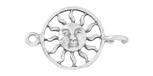 Starman Sterling Silver : Sun Wheel w/ Face Link 26.5 x 16.5mm