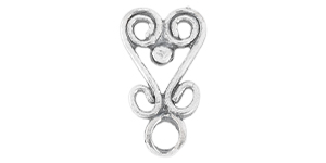 Starman Sterling Silver : Swirly Heart Link 12 x 7mm