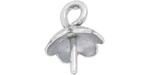 Starman Sterling Silver :  Petal Charm Setting for Half-Drilled Pearl or Bead