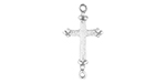 Starman Sterling Silver Religious : Small Budded Cross Link - 21 x 11.5mm