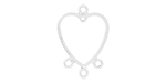 Starman Sterling Silver Essentials : Heart 3-to-1 Link 25 x 18.5mm