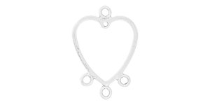 Starman Sterling Silver Essentials : Heart 3-to-1 Link 25 x 18.5mm
