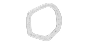 Starman Sterling Silver : Medium Organic Flat Round Link 13 x 12.5mm