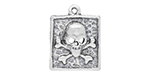 Starman Sterling Silver : Skull and Crossbones Charm 17.5 x 13.5mm