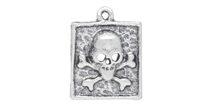 Starman Sterling Silver : Skull and Crossbones Charm 17.5 x 13.5mm