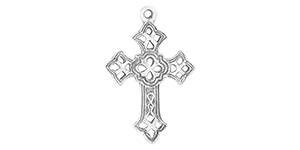 Starman Sterling Silver Religious : Semi Cut-Out Cross Pendant - 27 x 17.5mm