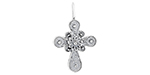 Starman Sterling Silver Religious : Filigree Fancy Cross Charm - 36 x 22.5mm