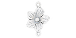 Starman Sterling Silver Essentials : 5 Pointy Petal Flower Link With 2 Loops 17 x 10.5mm