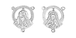 Starman Sterling Silver Religious : Round-Like Rosary Center Link - 18 x 15.5mm