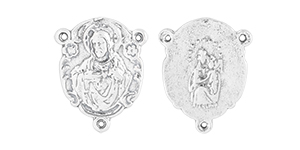 Starman Sterling Silver Religious : Oval Rosary Center Charm - 17.5 x 14mm