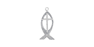 Starman Sterling Silver Religious : Cross Pendant - 33 x 13mm