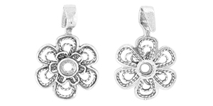 Starman Sterling Silver : Filigree Flower Pendant 19.5 x 12.5mm