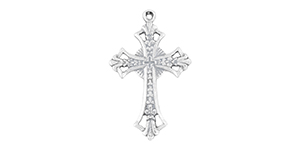 Starman Sterling Silver Religious : Fancy Budded Cross - 42 x 26.5mm