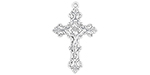 Starman Sterling Silver Religious : Fancy Crucifix Pendant - 37 x 23.5mm