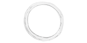 Starman Sterling Silver Essentials : Rough Design Round Link 13.5 x 13mm