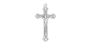 Starman Sterling Silver Religious : Crucifix Jerusalem Pendant - 41.5 x 22.5mm