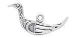 Starman Sterling Silver : Right Facing Swimming Duck Charm w/ Loop 11 x 22mm