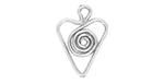 Starman Sterling Silver : Spiraled Heart Charm