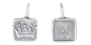 Starman Sterling Silver : Small Crown Charm 11.2 x 6.8mm