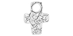 Starman Sterling Silver Religious : Cross Pendant  - 31.5 x 24.5mm