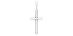 Starman Sterling Silver Religious : Straight-Armed Cross Pendant - 38 x 15mm