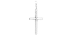 Starman Sterling Silver Religious : Straight-Armed Cross Pendant - 38 x 15mm