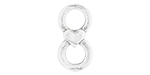 Starman Sterling Silver Essentials : Double Circle Link with Heart 13 x 6.5mm