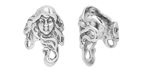 Starman Sterling Silver : Goddess Face Ear Cuff 19.5 x 13mm