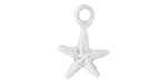 Starman Sterling Silver Essentials : Tiny Starfish Charm 12 x 8mm