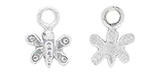 Starman Sterling Silver Essentials : Tiny Detailed Butterfly Charm 8.5 x 6mm