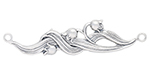 Starman Sterling Silver :  Lily of the Valley Swirl Jewelry Connector, 2 Loop