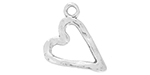 Starman Sterling Silver :  Textured Heart Charm