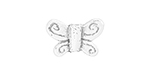Sterling Silver Findings : Small Butterfly Bead with Spirals on Wings 6.5 x 10.5mm