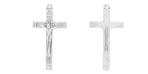 Starman Sterling Silver Religious : Crucifix Cross Pendant - 41.5 x 21.5mm