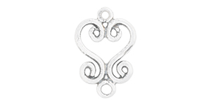 Starman Sterling Silver Essentials : Scroll Heart Link 14.5 x 9.5mm