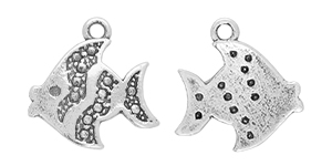 Starman Sterling Silver :  Fish Charm 13.5 x 13mm