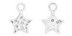 Starman Sterling Silver Essentials : Hammered Star Charm 11 x 8mm