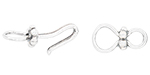 Starman Sterling Silver Essentials : Hook and Eye Clasp with Round Accents 34.5mm
