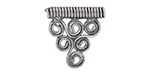 Starman Sterling Silver : Spirals On Slide Clasp 14 x 14mm